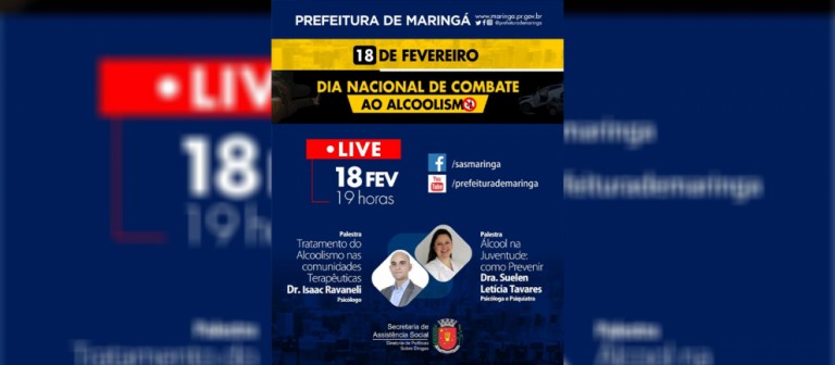 No Dia Nacional de Combate ao Alcoolismo, live discute o tema